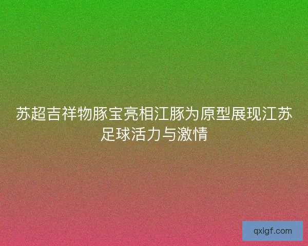 苏超吉祥物豚宝亮相江豚为原型展现江苏足球活力与激情