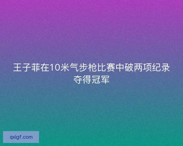 王子菲在10米气步枪比赛中破两项纪录夺得冠军